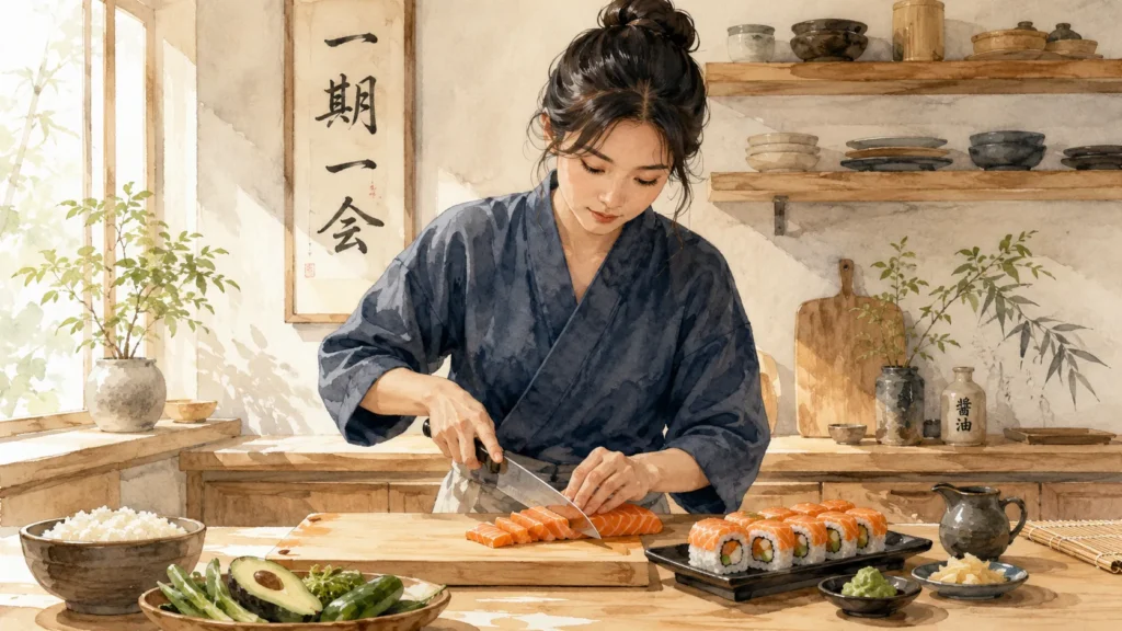 How to Cut Salmon for Sushi Rolls